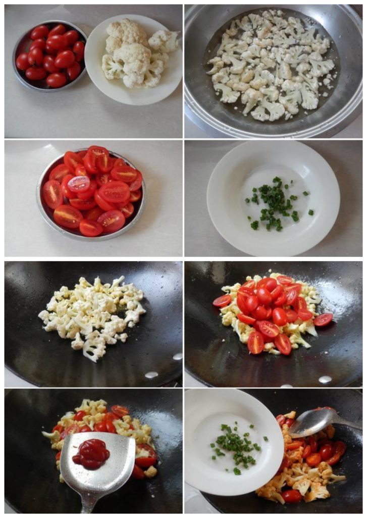 Cách làm súp lơ xào cà chua cho người ăn chay